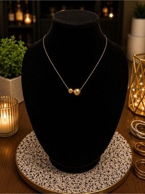 Gold Ball Pendant Necklace - Women Jewelry
